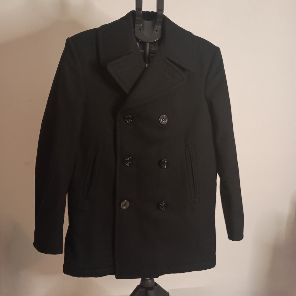 Peacoat Black Wool Double Breasted DLA Quarterdeck Enlisted  Men’s Size 38R EUC - Picture 16 of 16